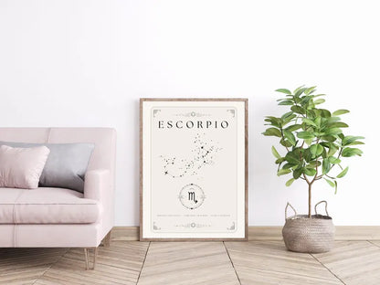 Cuadro Decorativo Póster, Zodiaco Escoripio VII