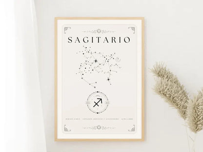 Cuadro Decorativo Póster, Zodiaco Sagitario IV