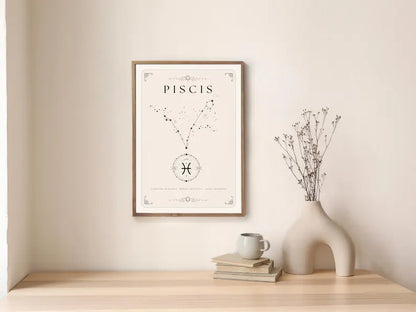 Cuadro Decorativo Póster, Zodiaco Piscis IV