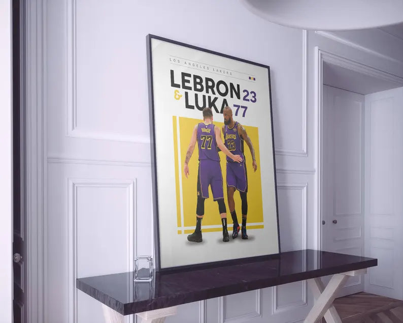 Cuadro Decorativo Póster Basketball Lebron Luka