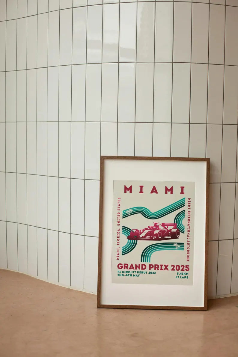 Cuadro Decorativo Póster F1, Fórmula 1, Miami III