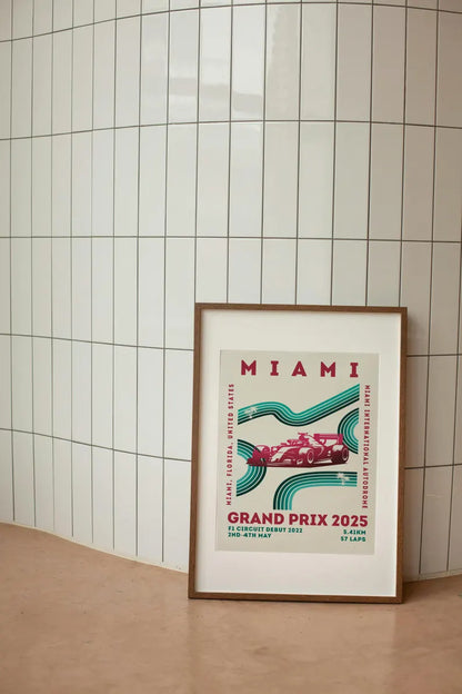 Cuadro Decorativo Póster F1, Fórmula 1, Miami III