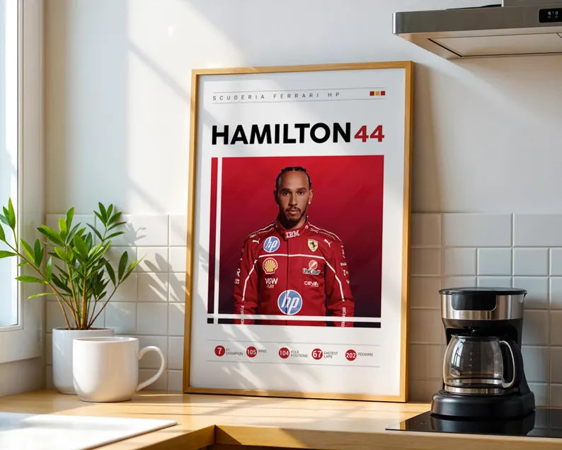 Cuadro Decorativo Póster F1, Fórmula 1, Hamilton II