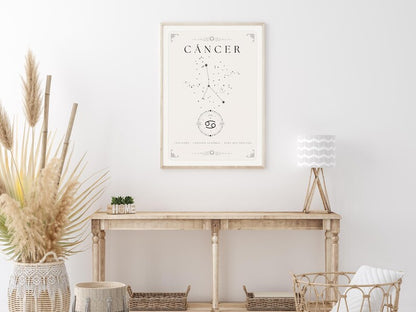 Cuadro Decorativo Póster, Zodiaco Cáncer VII