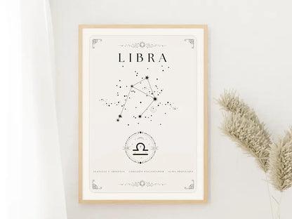 Cuadro Decorativo Póster, Zodiaco Libra VI