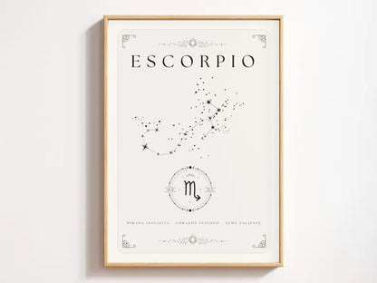 Cuadro Decorativo Póster, Zodiaco Escoripio VII