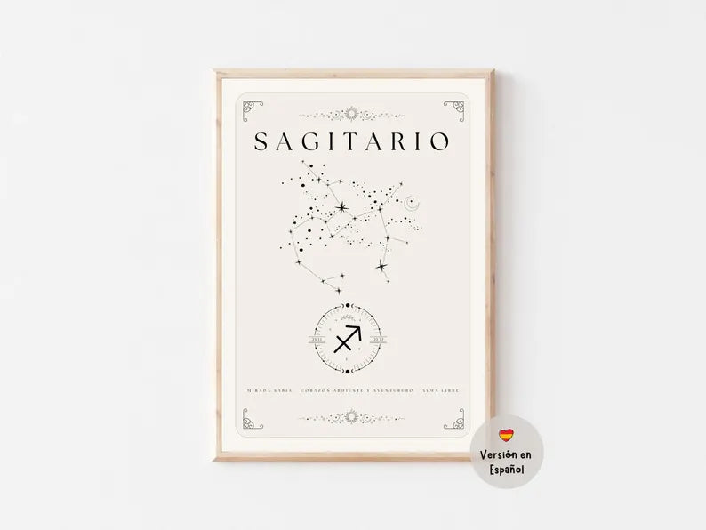 Cuadro Decorativo Póster, Zodiaco Sagitario IV