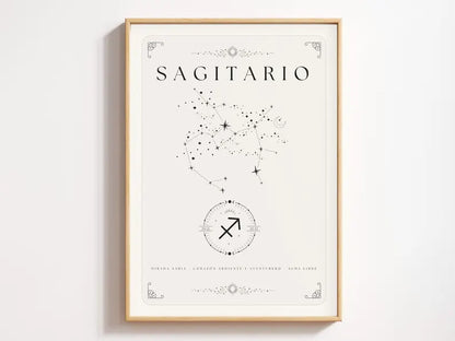Cuadro Decorativo Póster, Zodiaco Sagitario IV