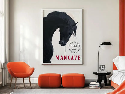 Cuadro Decorativo Póster Man Cave, Caballos