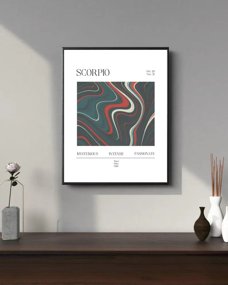 Cuadro Decorativo Póster, Zodiaco Escorpio V