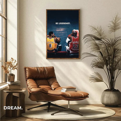 Cuadro Decorativo Póster Basketball Jordan y Bryant