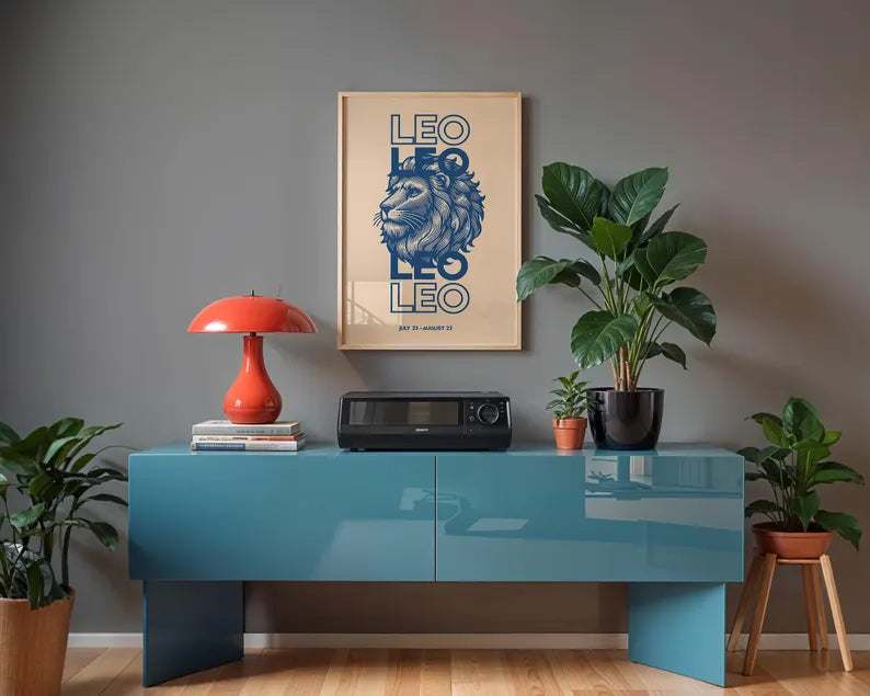 Cuadro Decorativo Póster, Zodiaco, Leo