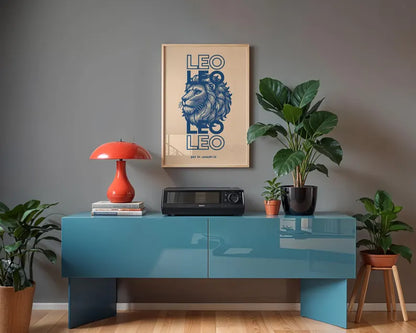 Cuadro Decorativo Póster, Zodiaco, Leo