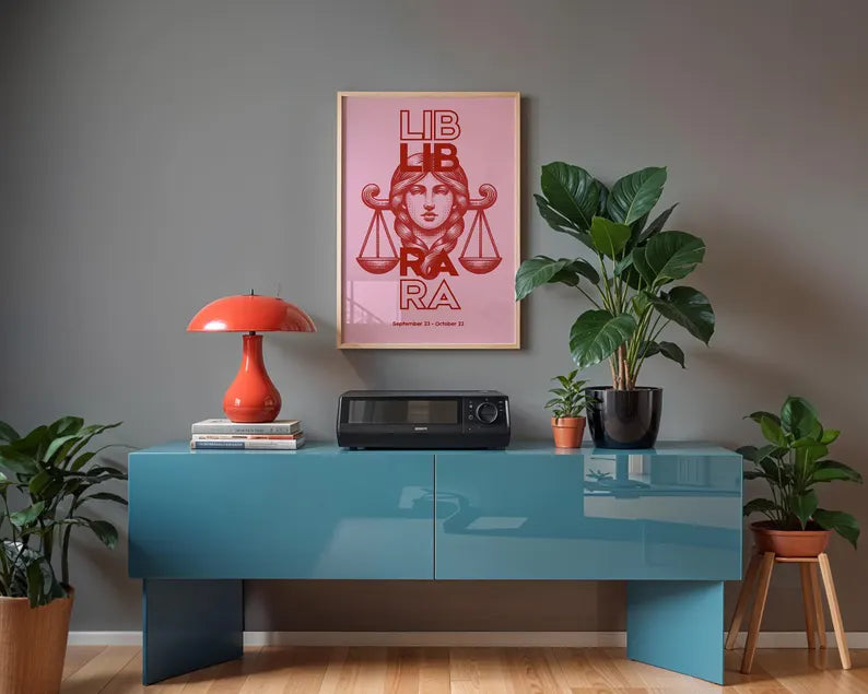 Cuadro Decorativo Póster, Zodiaco, Libra