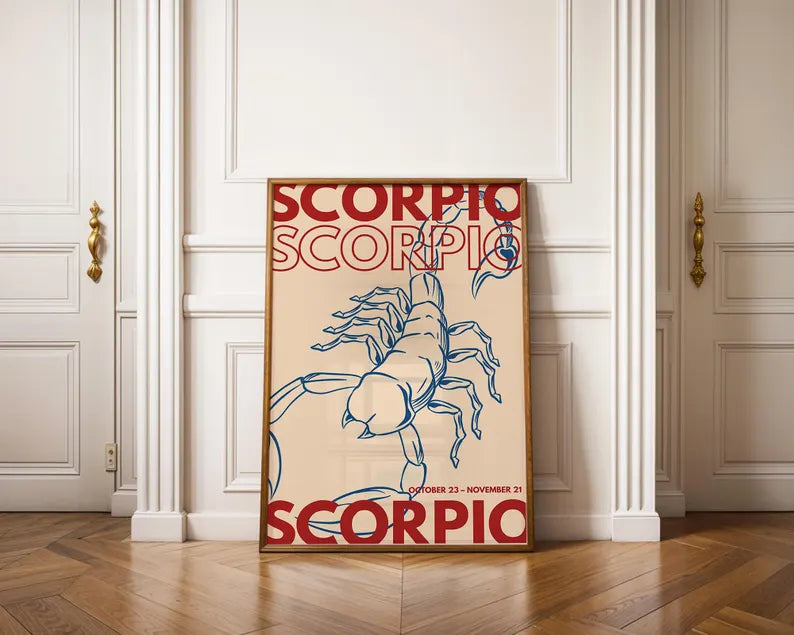 Cuadro Decorativo Póster, Zodiaco, Escorpio