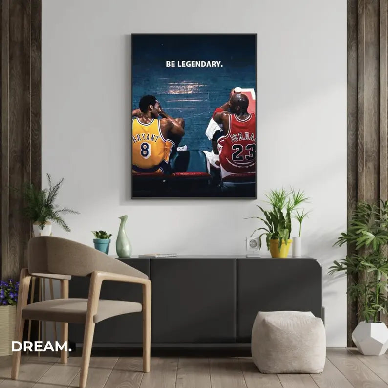 Cuadro Decorativo Póster Basketball Jordan y Bryant