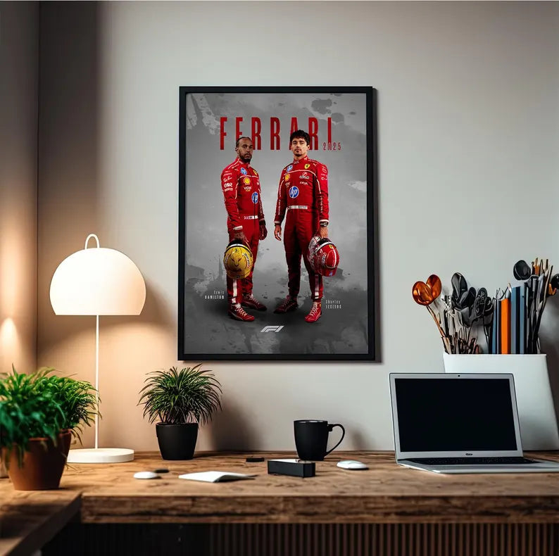 Cuadro Decorativo Póster F1, Fórmula 1, Ferrari