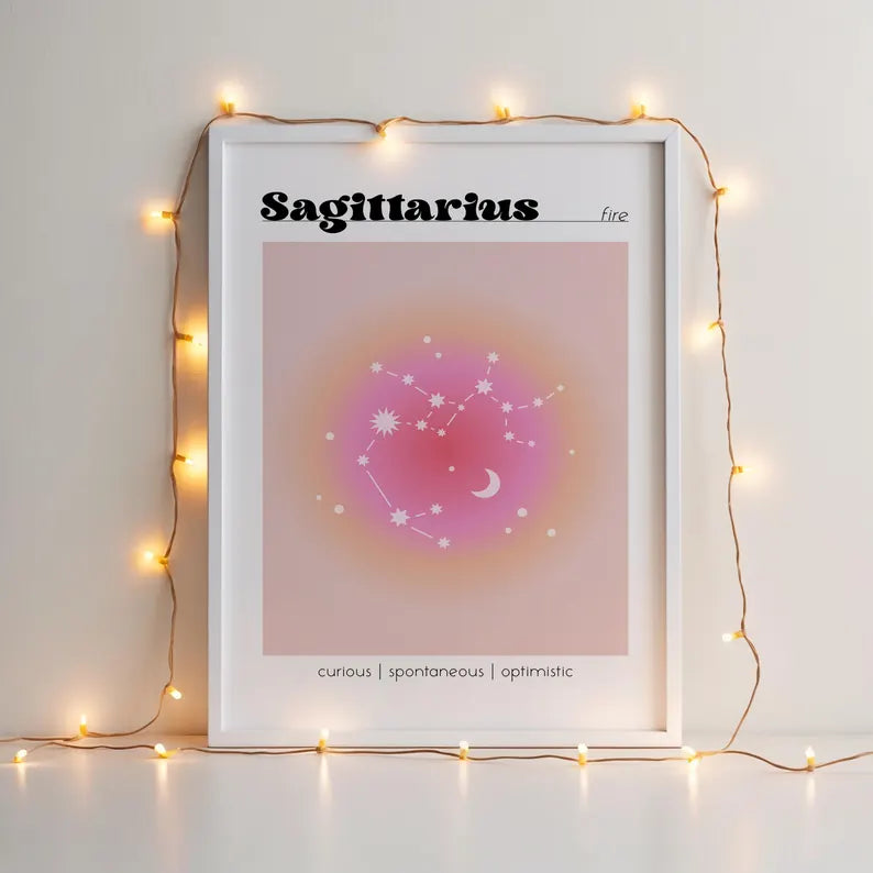 Cuadro Decorativo Póster, Zodiaco, Sagitario II