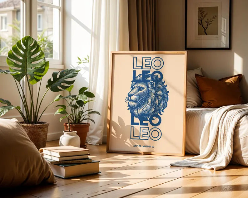 Cuadro Decorativo Póster, Zodiaco, Leo