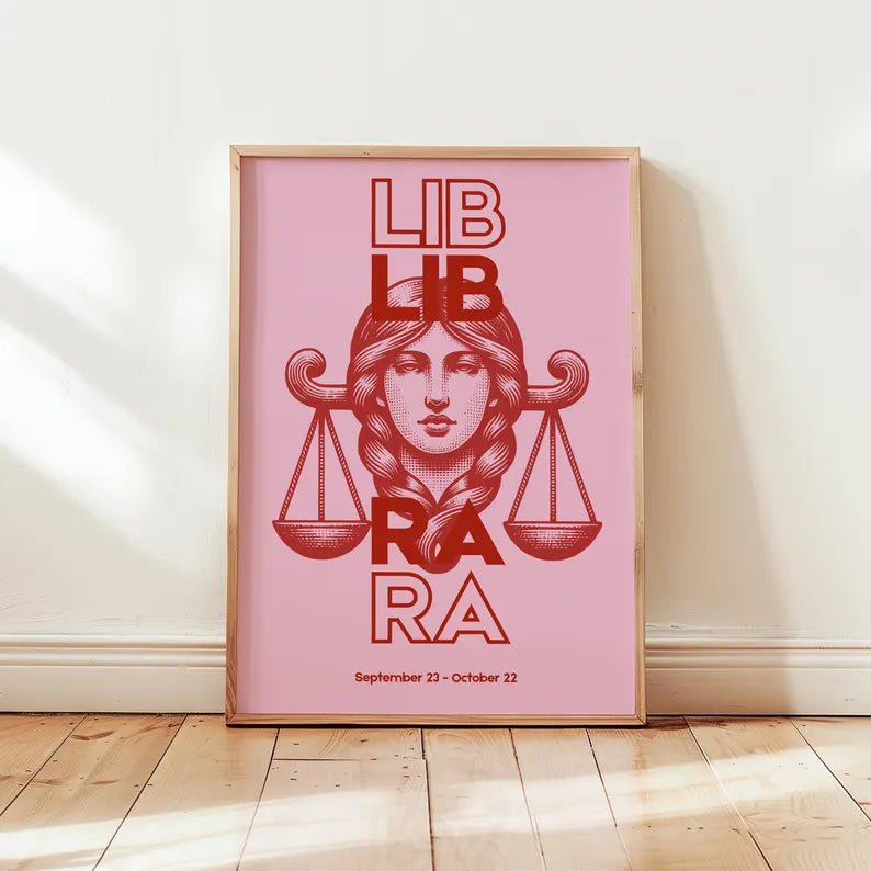 Cuadro Decorativo Póster, Zodiaco, Libra