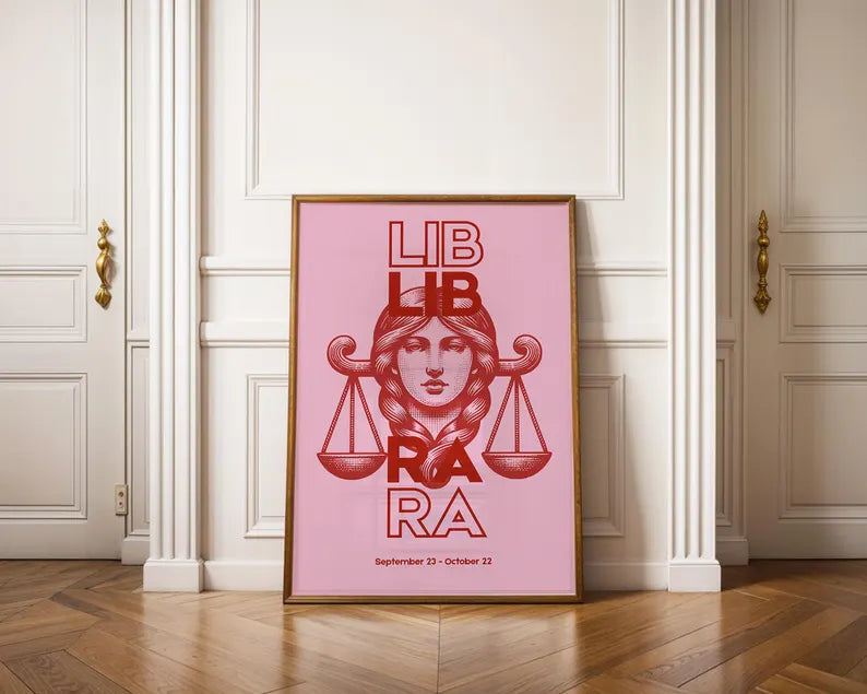Cuadro Decorativo Póster, Zodiaco, Libra