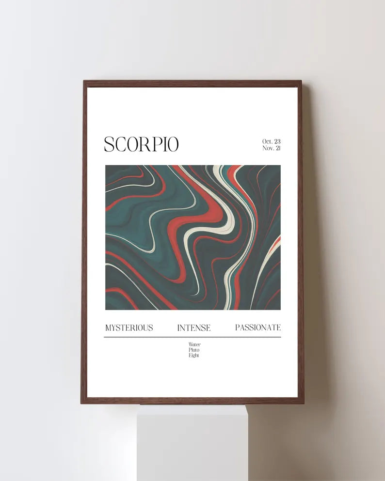 Cuadro Decorativo Póster, Zodiaco Escorpio V