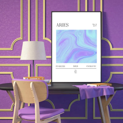 Cuadro Decorativo Póster, Zodiaco, Aries