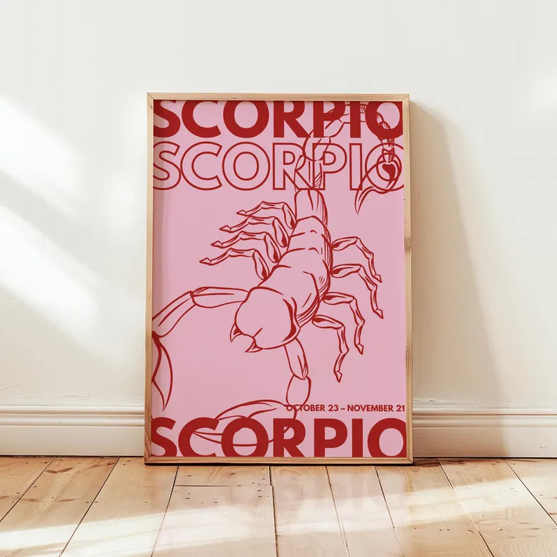 Cuadro Decorativo Póster, Zodiaco Escorpio IV