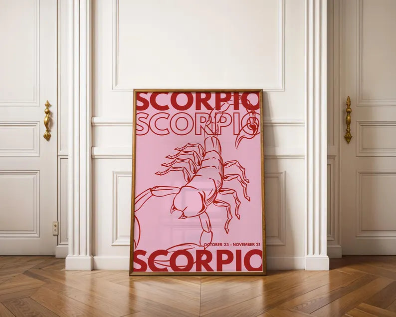 Cuadro Decorativo Póster, Zodiaco Escorpio IV