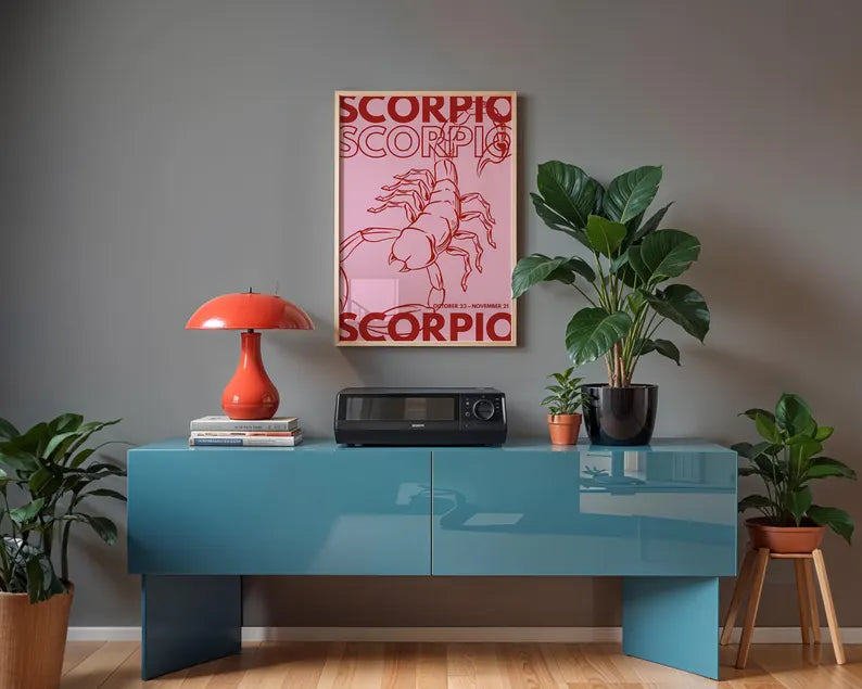 Cuadro Decorativo Póster, Zodiaco Escorpio IV