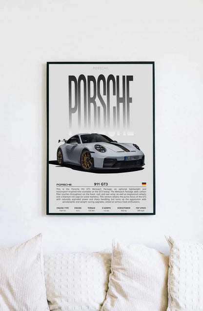 Cuadro Decorativo Póster Porsche, 911. Autos II