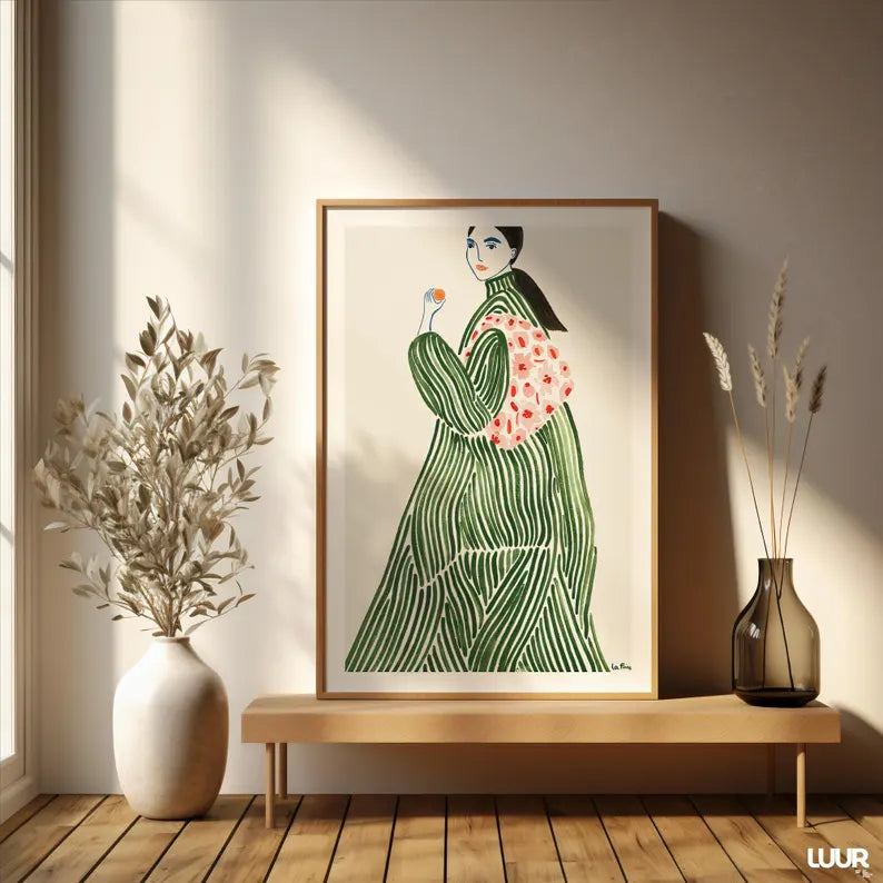 Cuadro Decorativo Abstracto, Marco Natural Ilustraciones modernas