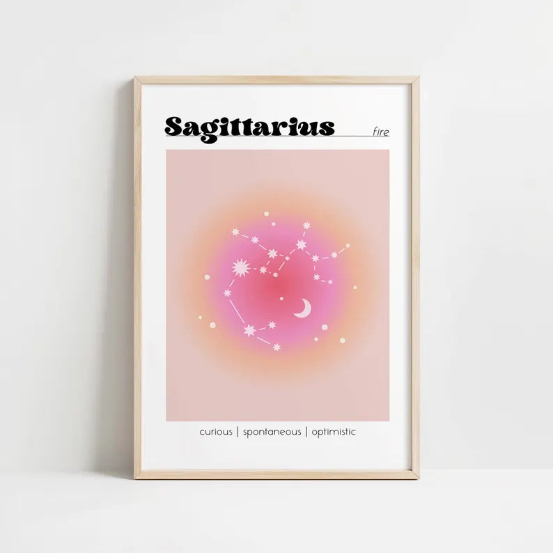 Cuadro Decorativo Póster, Zodiaco, Sagitario II