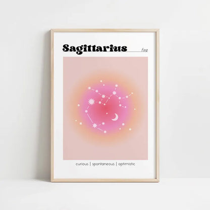Cuadro Decorativo Póster, Zodiaco, Sagitario II