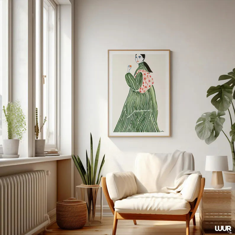 Cuadro Decorativo Abstracto, Marco Natural Ilustraciones modernas