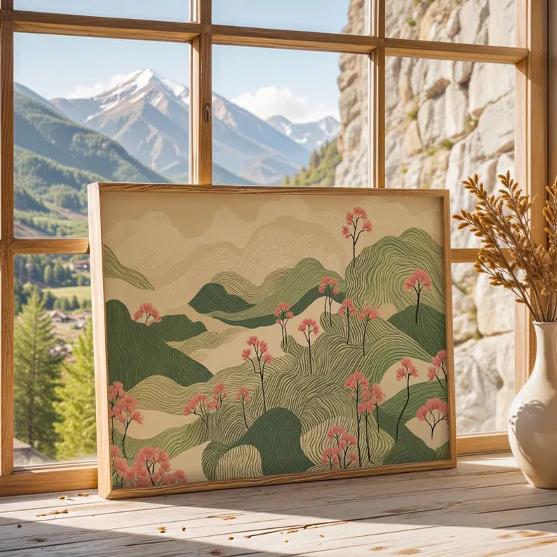 Cuadro Decorativo Abstracto, Japandi, Decoración Japonesa XIII