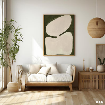 Cuadro Decorativo Abstracto, Marco Natural Ilustraciones modernas