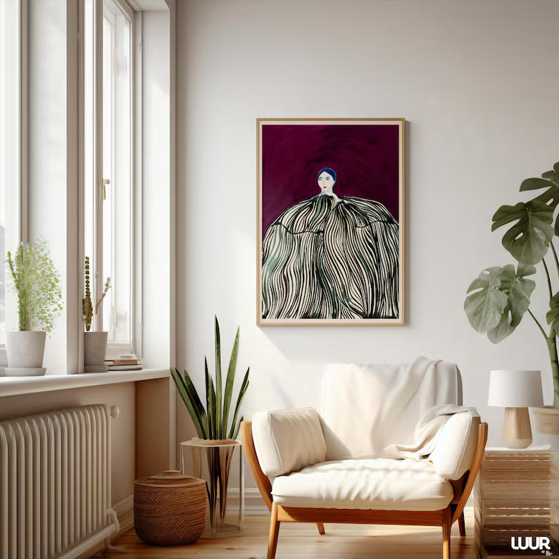 Cuadro Decorativo Abstracto, Marco Natural Ilustraciones modernas