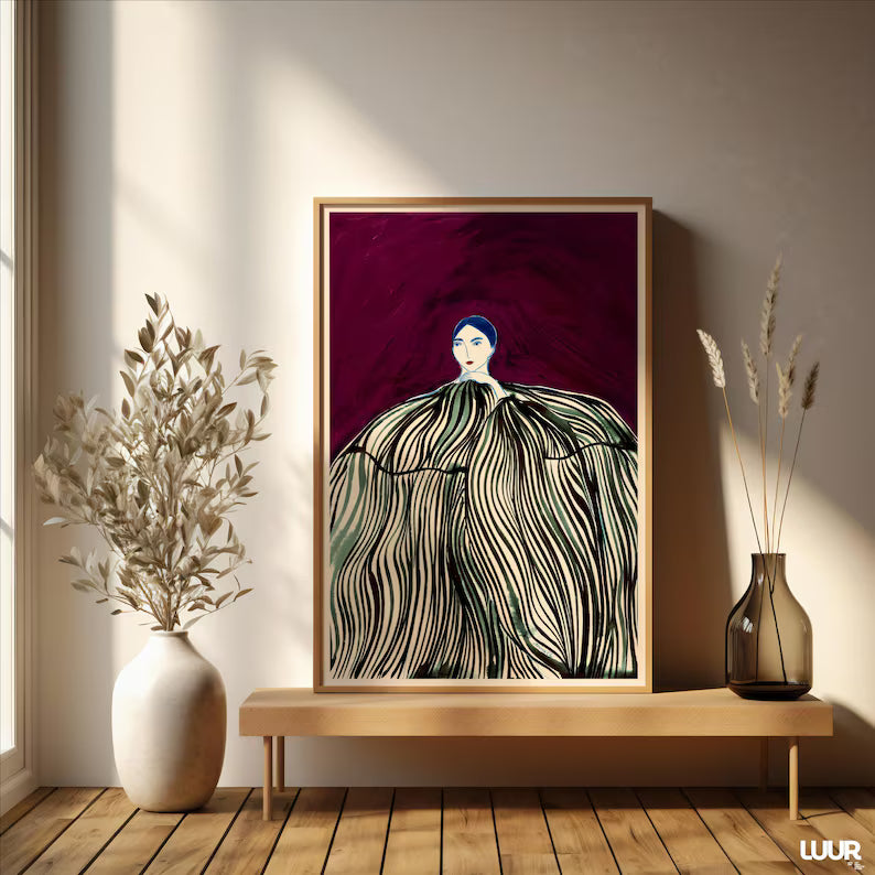 Cuadro Decorativo Abstracto, Marco Natural Ilustraciones modernas