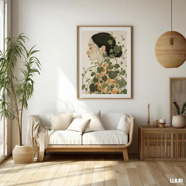Cuadro Decorativo Abstracto, Marco Natural Ilustraciones modernas