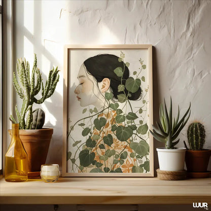 Cuadro Decorativo Abstracto, Marco Natural Ilustraciones modernas