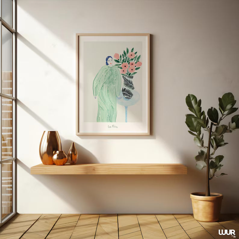 Cuadro Decorativo Abstracto, Marco Natural Ilustraciones modernas