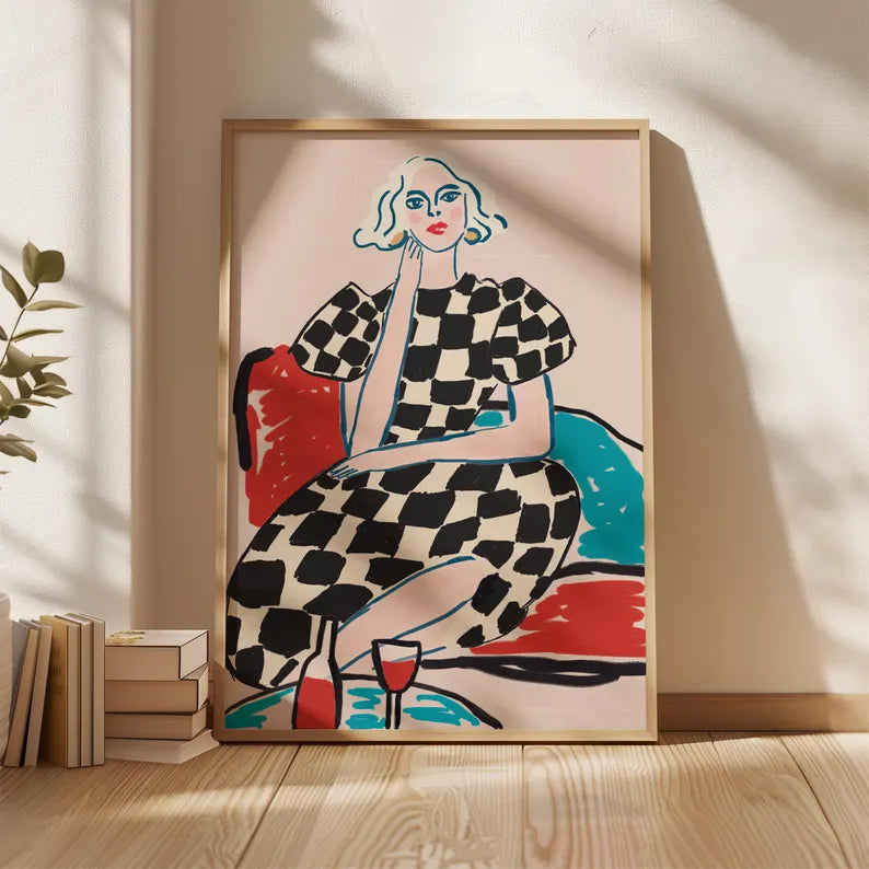 Cuadro Decorativo Abstracto, Marco Natural Ilustraciones modernas