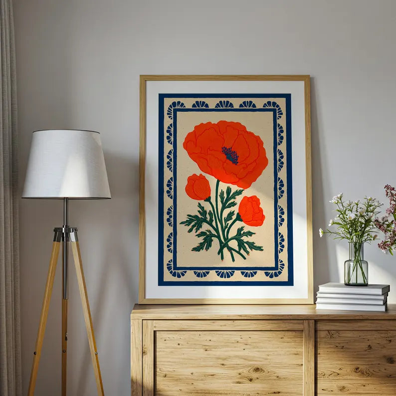 Cuadro Decorativo Abstracto, Marco Natural Ilustraciones modernas