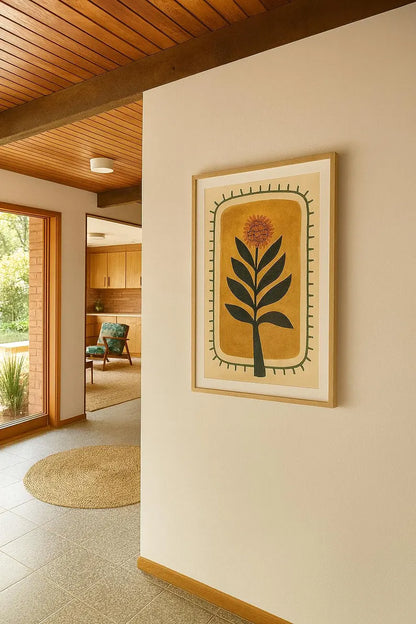 Cuadro Decorativo Abstracto, Marco Natural Ilustraciones modernas