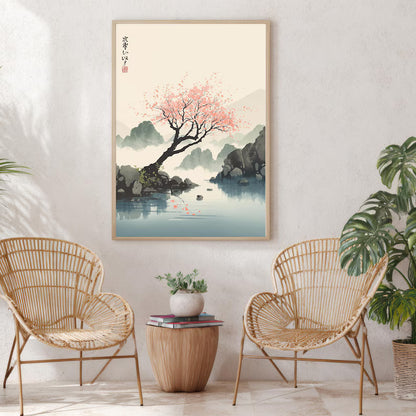Cuadro Decorativo Abstracto, Japandi, Decoración Japonesa V
