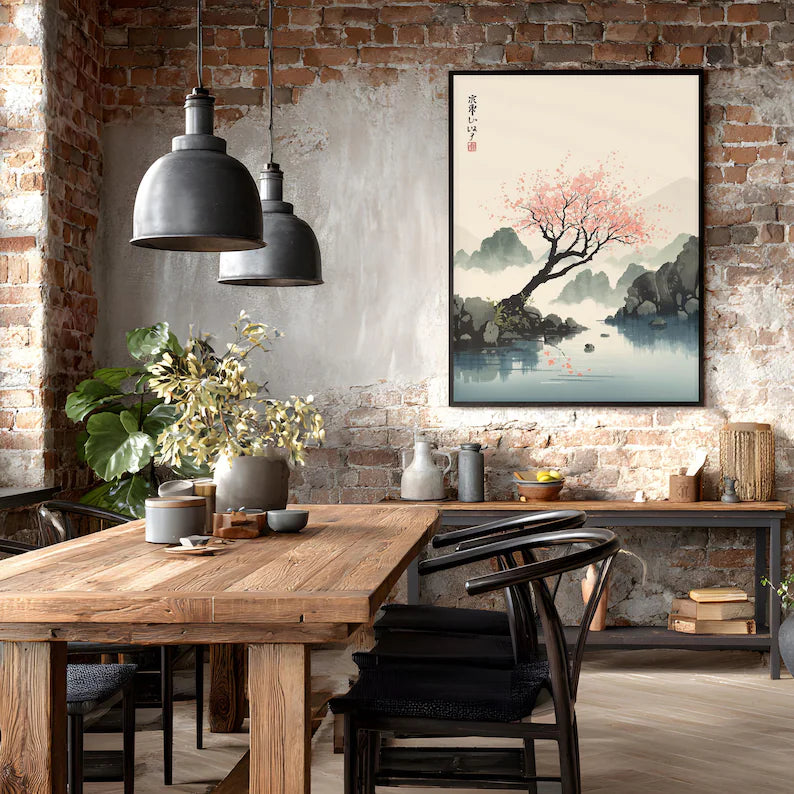 Cuadro Decorativo Abstracto, Japandi, Decoración Japonesa V