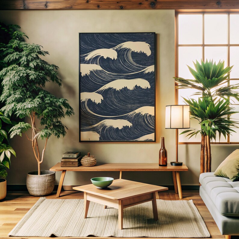Cuadro Decorativo Abstracto, Japandi, Decoración Japonesa IV