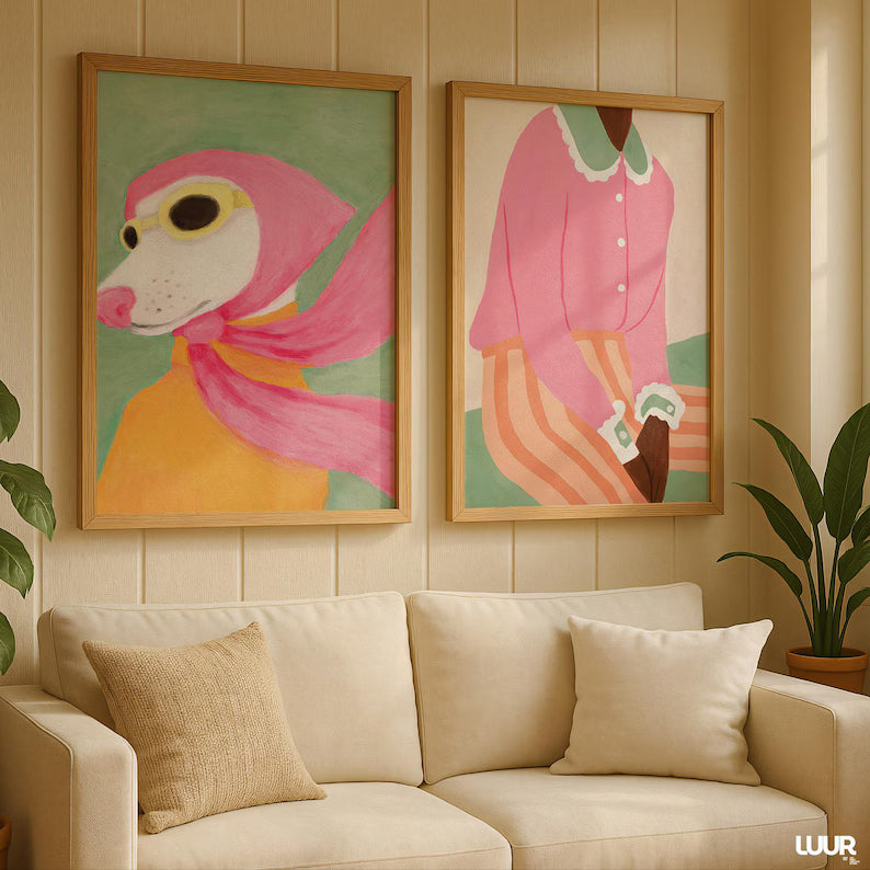 Set x2 Cuadros Abstracto, Colores, Colours in the Air XVIII