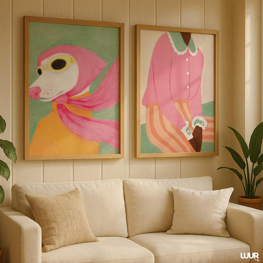 Set x2 Cuadros Abstracto, Colores, Colours in the Air XVIII